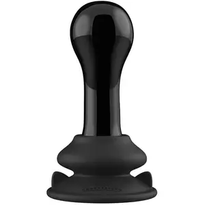 Chrystalino by Shots Plug Anal Vibrant Globy en Verre Noir