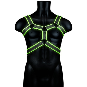 Harnais phosphorescent GLOW BODY Noir S/M pas cher