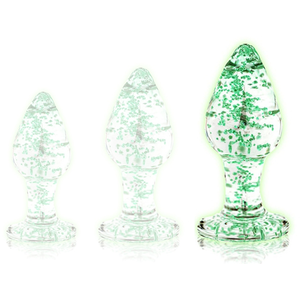 Plug en verre Phosphorescent BUTT GLOW L 8 x 4cm pas cher