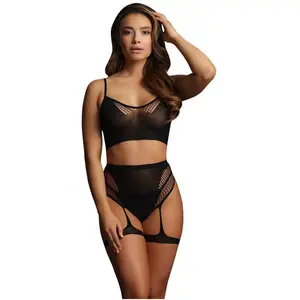 Comparateur de prix : Le DesirShotsShots - Le Désir Ensemble 2 pièces avec soutien-gorge et jarretelles noir
