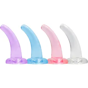 Real Rock Dong ventouse Courbé Crystal ClearVendu parrue-des-plaisirs