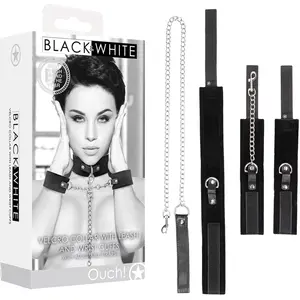 OUCH Collier Velcro avec laisse et menottes pas cher