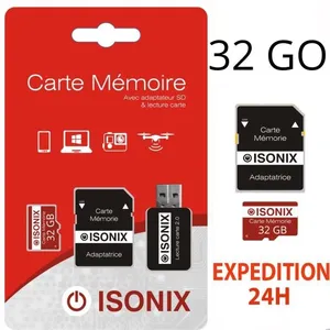 Comparateur de prix : Carte Mémoire Micro SD - ISONIX - 32 Go - Class 10 - Adaptateur Inclus...