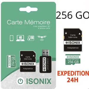 Comparateur de prix : ISONIX Carte Mémoire 256Go Micro-sd256 go SDXC + Lecture Carte 4K