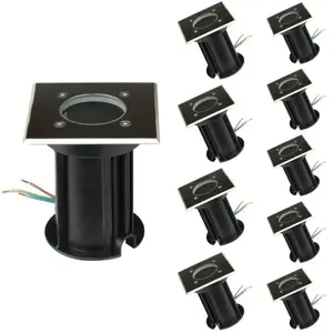 Comparateur de prix : Spot LED Extérieur Encastrable Carré IP65 pour Ampoule GU10 (Pack de 1...