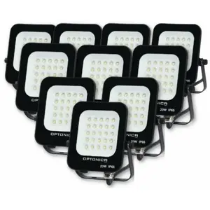 Projecteur led Extérieur smd 20W IP65 Noir (Pack de 10) - Blanc Neutre...Vendu parkaufland