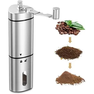 123 moulin à café manuel en acier inoxydable - moulin à café portable avec manivelle en céramique réglable - pour la maison, le b[819]Vendu parcdiscount