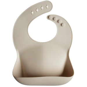 Comparateur de prix : mushie Bavoir en silicone pour bébé - Sable - Réglable - Imperméable
