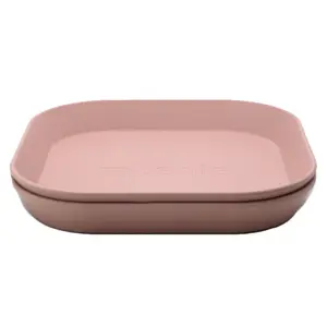 Comparateur de prix : Lot De 2 Assiettes Carrées Rose - Repas Bébé Et Enfant - Mushie Rose