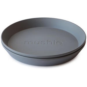 Mushie Lot de 2 assiettes rondes Smoke pas cher