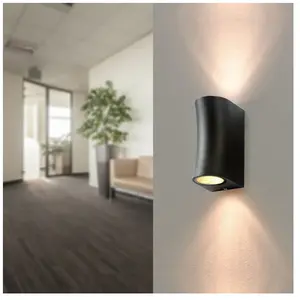 Comparateur de prix : Applique Murale Noire led IP44 pour 2 ampoules GU10 - silamp