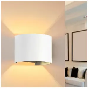 Comparateur de prix : Optonica - Applique Murale Blanche led 6W IP54 Rond - Blanc Chaud 2300...