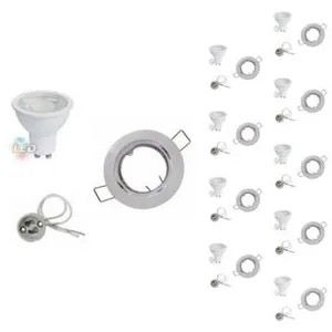 Silamp Kit Spot LED GU10 encastrable 8W Orientable Rond Blanc (Pack de 10) - ... pas cher