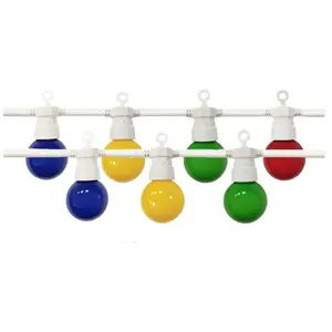 Guirlande Guinguette led 13M 20pcs 6W IP65 Multicolore - Câble Blanc SilampVendu parkaufland