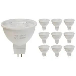 SILAMP Ampoule led GU5.3 / MR16 12V 8W smd 80° (Pack de 10) - Blanc Ch...Vendu paramazon