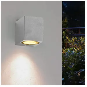 Comparateur de prix : SILAMP Applique Murale Argent led Rectangulaire IP44 pour Ampoule GU10