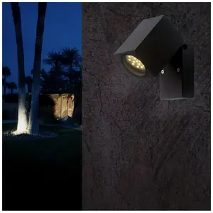 Comparateur de prix : SILAMP Applique Murale Noire led IP44 Orientable pour ampoule GU10 - si