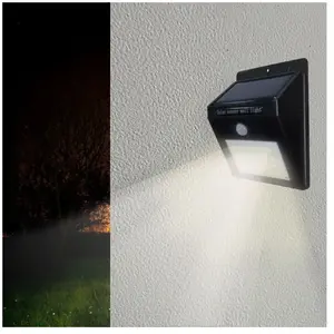 Optonica - Applique Murale Solaire led Noire 0.75W IP54 avec Détecteur...Vendu parkaufland