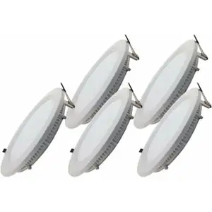 Comparateur de prix : Spot led Extra Plat Rond 24W Blanc (Pack de 5) - Blanc Froid 6000K - 8000K Silamp