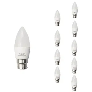 Comparateur de prix : SILAMP Ampoule led B22 6W 220V C37 180° (Pack de 10) - Blanc Chaud 230...