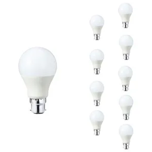 Comparateur de prix : SILAMP Ampoule led B22 9W 220V A60 180° (Pack de 10) - Blanc Neutre 40...