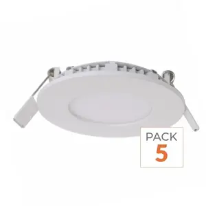 Spot led Extra Plat Rond blanc 12W (Pack de 5) - Blanc Froid 6000K - 8000K Silamp pas cher