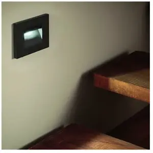 Silamp - Balise led saillie 3W 220V 120° Noire IP44 pour Escalier (Pac...Vendu parkaufland