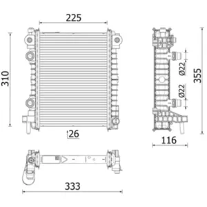 Radiateur, refroidissement moteur MAHLE CR 2707 000P pas cher