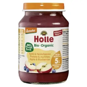 Holle Pomme & myrtilles DEMETER 190g pas cher