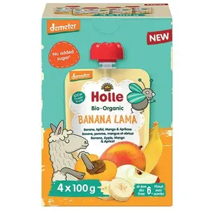 Holle Banana Lama gourde multipack demeter 4 x 100 grammes pas cher