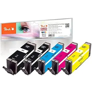 Comparateur de prix : Peach Multipack, XXL Compatible avec Canon PGI-580XXL, CLI-581XXL