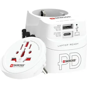 Comparateur de prix : Adaptateur de voyage SKROSS Monde vers monde + 1 USB A + 1 USB C