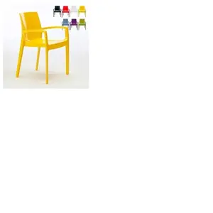 22 Chaises Cream Grand Soleil accoudoirs Restaurant offre Couleur: Jau...