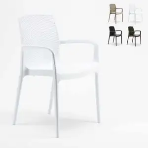 18 Chaises de Jardin accoudoirs Poly rat pas cher