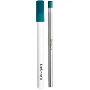 Lifestraw - Paille filtrante - SIP Water Filter with Carry Case - Laguna Teal en Silicone - Bleu pas cher