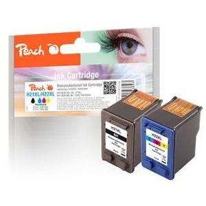 Peach Multi Pack - Pack de 2 - haute capacité - noir, couleur (cyan, magenta, jaune) - compatible - remanufacturé - cartouche d'encre (alternative pour : HP 21XL, HP 22XL...Vendu parfnac