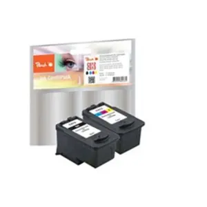 Peach Spar Pack - Pack de 2 - noir, couleur (cyan, magenta, jaune) - compatible - cartouche d'encre (alternative pour : Canon CL-513, Canon PG-512) - pourVendu parfnac
