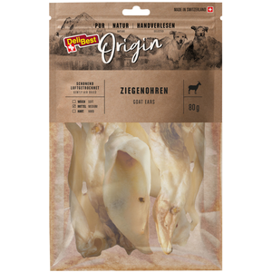 80g DeliBest Origin Oreilles de chèvre - Friandises pour chien pas cher