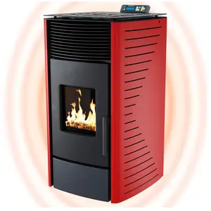 Nemaxx Poêle à granulés P12 - Chauffage à granulés de 13,6 kW Cheminée électrique Wi-Fi Ready Poêle à granulés avec forte émission de chaleur et pas cher