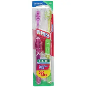 Comparateur de prix : Gum Brosse à Dents Technique Pro Medium Lot de 2