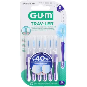 Comparateur de prix : GUM Trav-Ler 6 Brossettes Interdentaires Réutilisables - Taille : 1,2 mm