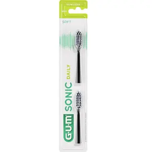 Comparateur de prix : Brosses à Dents-GUM Sonic Daily 2 Têtes de Brosse Souple 4110 (Couleur : Noir)