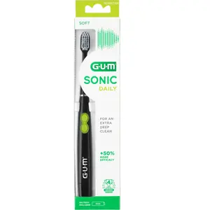 Comparateur de prix : Brosses à Dents-GUM Sonic Daily Brosse à Dents Souple (Couleur : Noire)
