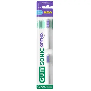 Comparateur de prix : GUM Sonic Ortho soft - 2 brosses de rechange
