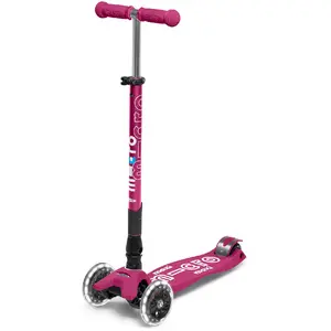 Comparateur de prix : Micro - Trottinette Maxi Deluxe pliable LED Framboise taille unique