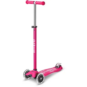 Comparateur de prix : Trottinette Maxi Micro Deluxe LED en Rose avec Lumières Éclairantes
