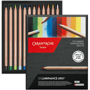 Boîte carton de 12 crayons de couleurs LUMINANCE 6901® - Caran d'Ache