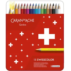 Boîte métal de 18 crayons de couleurs permanents Swisscolor - Caran d'Ache