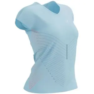 T-shirt Compressport Performance manche courte bleu clair femme - XS pas cher