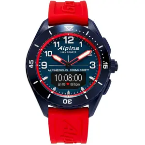 Alpina Hommes Analogique-Numérique Quartz Montre avec Bracelet en Caoutchouc AL-284LNRW5NAQ6 pas cher